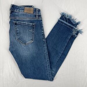 Hidden Distressed Slim Skinny Jeans Frayed Hem Faded Casual 26 Everyday Unique